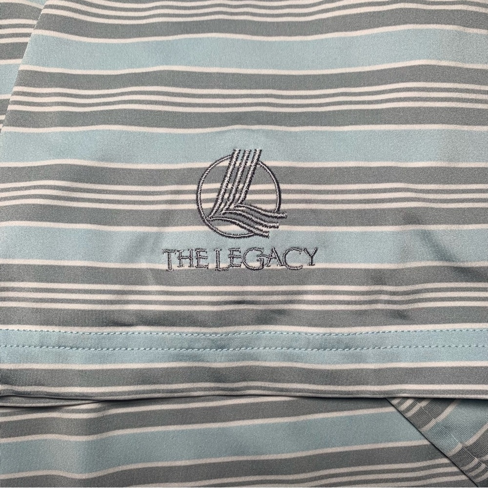 FOOTJOY GOLF SHORT SLEEVE POLO MENS LARGE, BLUE AND GRAY STRIPES - Picture 8 of 9
